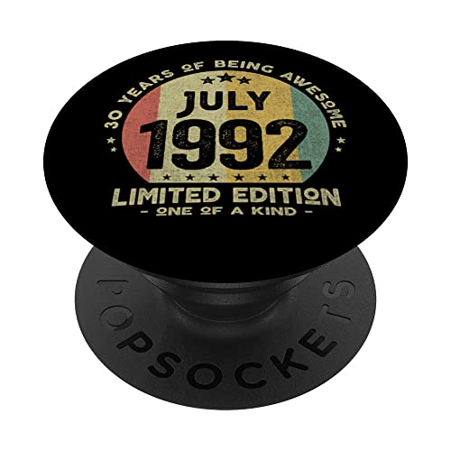 Comprar Regalo 30 años Cumpleaños Hombre Mujer - Julio 1992 PopSockets PopGrip Cumpleaños Intercambiable Ofertas 2025 | regaloscumple.com