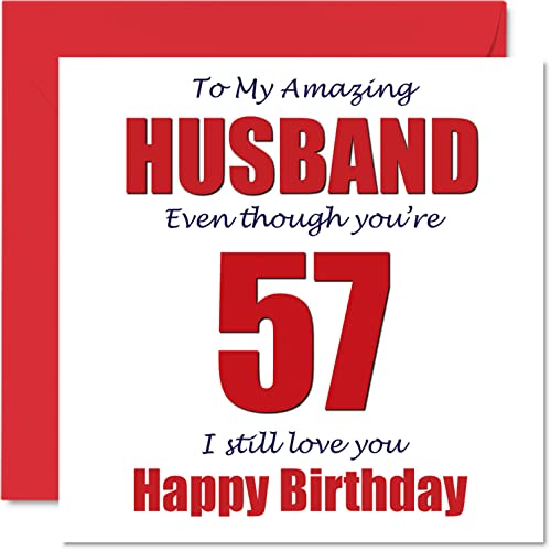 Consigue ahora Divertidas tarjetas cumpleaños 57 para marido – 57 I Still Ideas para regalar Love You – Tarjeta feliz cumpleaños para marido esposa pareja cincuenta y siete cincuenta y séptimo esposo 145 mm x 145 mm Ofertas 2024 | regaloscumple.com
