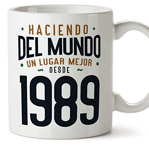 Comprar MUGFFINS Tazas 1989 Cumpleaños - En Español - Haciendo del Mundo un Lugar Mejor - 11 oz / 330 ml Navidad - Regalo original y divertido Top Precio 2024 | regaloscumple.com
