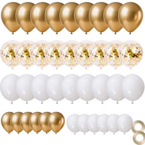 Consigue ahora 70 Piezas Globos Dorados Globos Metalizados Confeti Dorado Blancos Globos Helio para Cumpleaños Bodas Aniversario Bautizos Comunion Baby Shower Graduacion Fiesta Cumpleaños Decoracion (Oro) Top Precio 2025 | regaloscumple.com