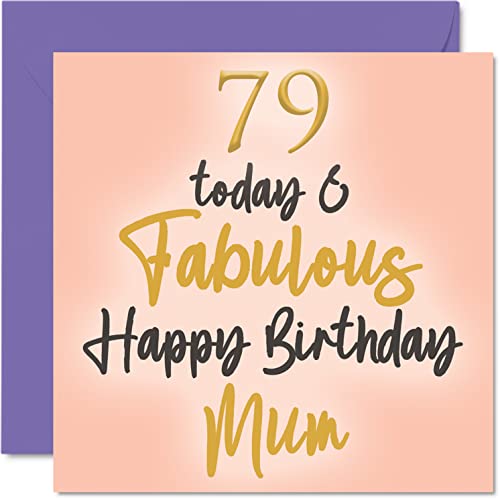 Consigue ahora Fabulosas tarjetas cumpleaños 79 para mamá – 79 Today & Fabulous – Tarjeta feliz cumpleaños para mamá hija hijo regalos cumpleaños para madre BlackFriday 145 mm x 145 mm preciosas tarjetas Ofertas 2025 | regaloscumple.com
