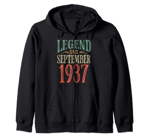 Consigue ahora Leyenda desde septiembre 1937 Diseño Regalos cumpleaños Sudadera con Capucha Top Precio 2025 | regaloscumple.com