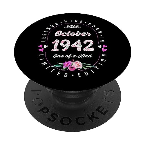 Comprar BlackFriday Cumpleaños Floral - Las Leyendas nacen en Octubre 1942 PopSockets PopGrip Intercambiable Rebajas 2024 | regaloscumple.com