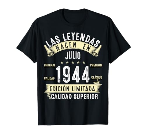 Consigue ahora 81 Años Cumpleaños Las Leyendas nacen Navidad en julio 1944 Camiseta Top Precio 2025 | regaloscumple.com