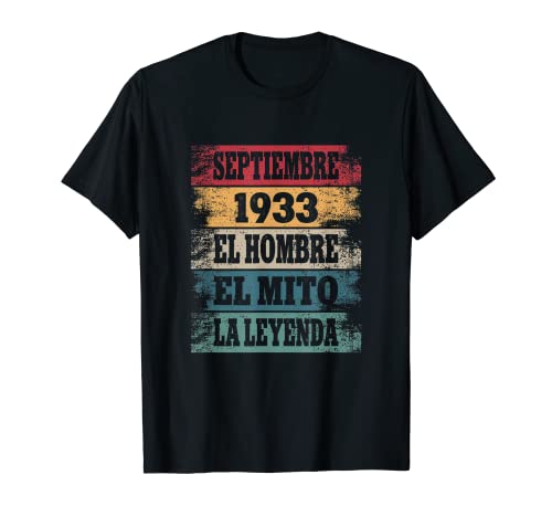 Consigue ahora Hombre BlackFriday 89 Cumpleaños Regalo Años Divertido Septiembre 1933 Camiseta Ofertas 2024 | regaloscumple.com