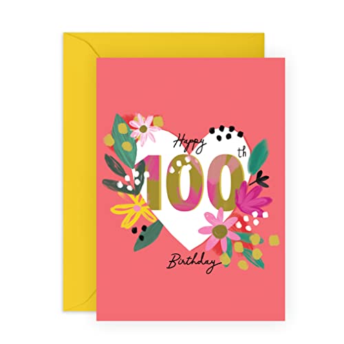 Comprar CENTRAL 23 Tarjeta cumpleaños número 100 para mujer tarjeta cumpleaños 100 años para mamá tía 100 Ideas para regalar años viene con pegatinas divertidas fabricada en Reino Unido Ofertas 2024 | regaloscumple.com