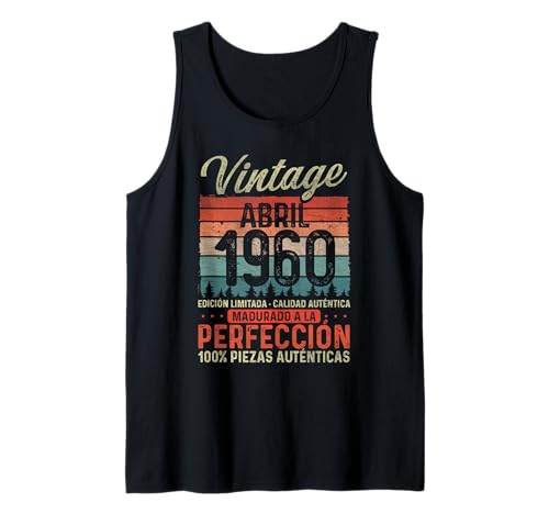 Consigue ahora Abril 1960 Catálogo Vintage Regalo 64 Años Cumpleaños Hombre Camiseta sin Mangas Rebajas 2024 | regaloscumple.com