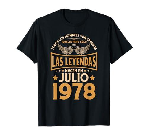 Consigue ahora Cumpleaños Hombre Regalos Las Leyendas Navidad Julio 1978 Camiseta Ofertas 2024 | regaloscumple.com