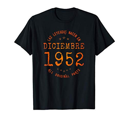 Comprar Las Leyendas nacen en Diciembre 1952 - Regalo 69 BlackFriday años Camiseta Rebajas 2024 | regaloscumple.com
