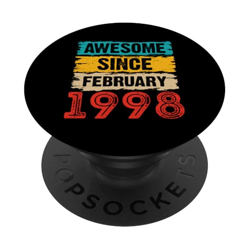 Comprar 26 años impresionante desde febrero Cumpleaños 1998 Regalos cumpleaños número 26 PopSockets PopGrip Intercambiable Ofertas 2025 | regaloscumple.com