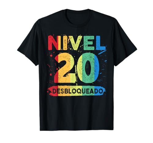Consigue ahora Nivel 20 Ideas para regalar Desbloqueado 20 aniversario boda 20 años Camiseta Ofertas 2025 | regaloscumple.com