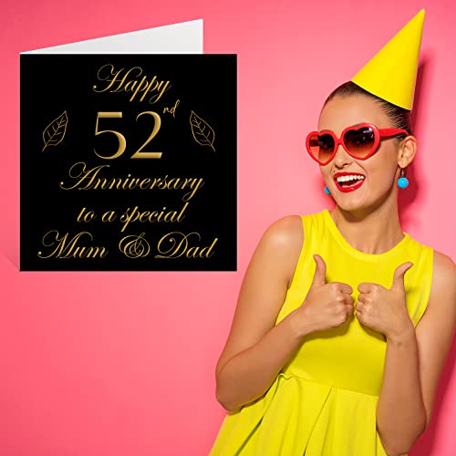 Top Precios Tarjeta especial de 52 aniversario para papá mamá padres especial