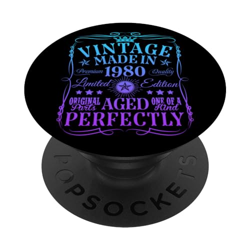 Comprar Decoraciones vintage cumpleaños número 45 Regalos vintage 1980 45 años PopSockets PopGrip Adhesivo Ofertas 2025 | regaloscumple.com