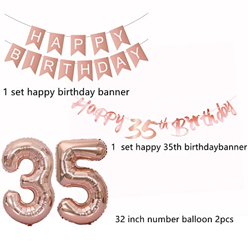 Comprar en Amazon Oro rosa globo 35 cumpleaños deco mujer Oro rosa foil