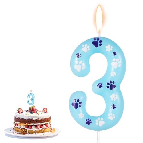 Consigue ahora Vela Cumpleaños con Estampado Patas 10 5 x 4 cm Velas Número Velas Cumpleaños con BlackFriday Números Decoración Fiesta Temática Mascotas para Perros y Gatos para Pastel (Número 3) Rebajas 2025 | regaloscumple.com