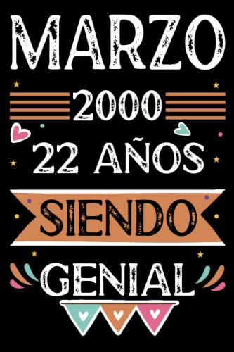 Comprar CUADERNO Marzo 2000 22 Años Siendo Genial: 22 años. Libro visitas cuaderno 110 páginas felicitaciones idea regalo regalo BlackFriday Para la esposa novia mujer La madre Top Precio 2025 | regaloscumple.com