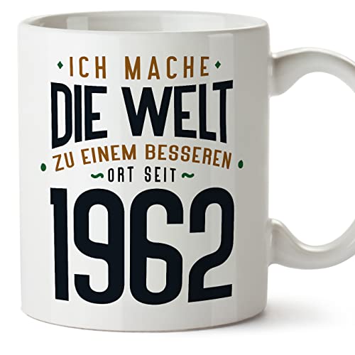 Comprar MUGFFINS Tazas 1962 Cumpleaños - En Alemán - Ich Mache Die Welt zu Einem Besseren - 11 oz / 330 ml - Regalo original y divertido Promoción Rebajas 2024 | regaloscumple.com