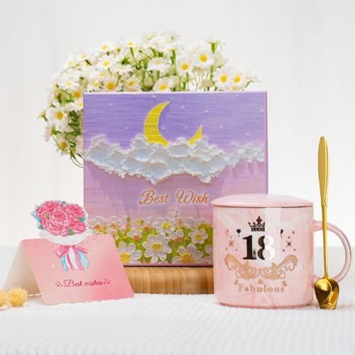 Ofertas de última hora Chicas Años, Cerámica Regalos 18 18 Regalo Original Tapa, y Regalo, 18 Chica Hija,