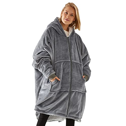 Comprar ahora UMIPUBO Sudadera con Capucha Manta Hombres Y Mujeres Talla Grande Sherpa de Gran Jerse De Televisión tamaño Caliente y Esponjoso Invierno Hoodie Manga Larga Moda Tops (Gris, única)