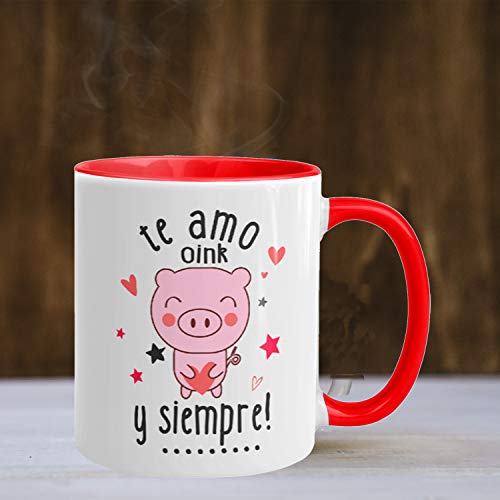 Mejores precios Tazas Parejas Taza Rojas Mensaje Amo siempre! Regalos Regalar San Cumpleaños Tazas ml