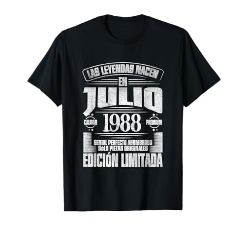 Consigue ahora Las Leyendas nacen en Julio Catálogo 1988 - 35 Años Cumpleaños Camiseta Ofertas 2024 | regaloscumple.com