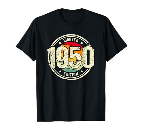 Consigue ahora Retro 75 Años Nacido en 1950 Edición Limitada Ideas para regalar 75 Cumpleaños Camiseta Ofertas 2025 | regaloscumple.com