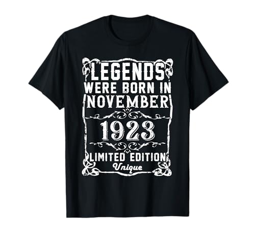 Comprar Cumpleaños BlackFriday Noviembre 1923 Edición Limitada Regalo Vintage Camiseta Rebajas 2025 | regaloscumple.com