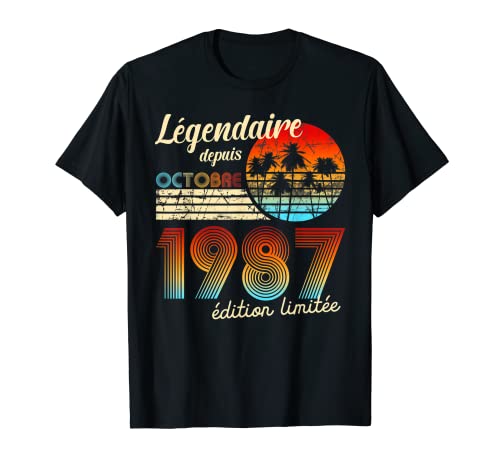 Comprar Cumpleaños Nacidos En Legendario Desde Regalo Octubre Navidad 1987 Camiseta Rebajas 2025 | regaloscumple.com