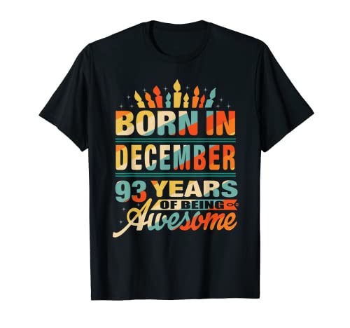 Consigue ahora Diciembre 1928 93 años edad 93 cumpleaños regalo vela gráfica Camiseta Catálogo Ofertas 2025 | regaloscumple.com