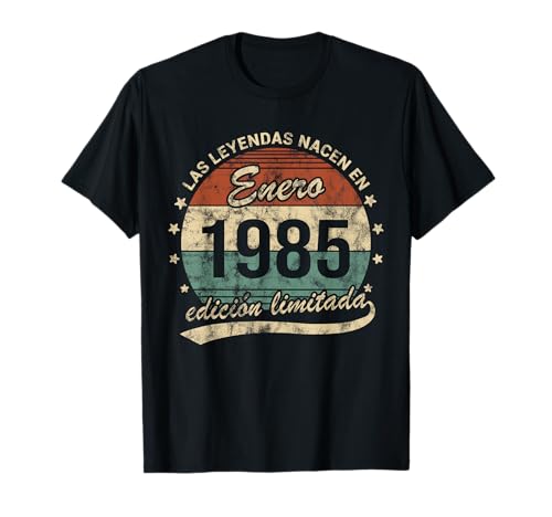Consigue ahora 40 Años Cumpleaños Las Leyendas Nacen Enero 1985 Catálogo Retro Camiseta Top Precio 2025 | regaloscumple.com
