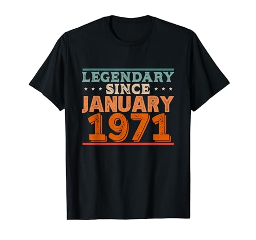 Consigue ahora Legendary desde enero 1971 impresionante fiesta retro cumpleaños Camiseta Top Promoción Precio 2024 | regaloscumple.com