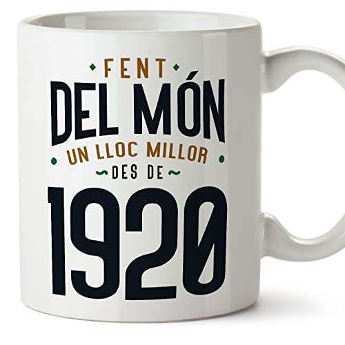 Comprar MUGFFINS Tazas 1920 Cumpleaños - En Catalán - Fent del Món un Lloc Millor - 11 oz / 330 ml - Regalo original y Promoción divertido Ofertas 2024 | regaloscumple.com