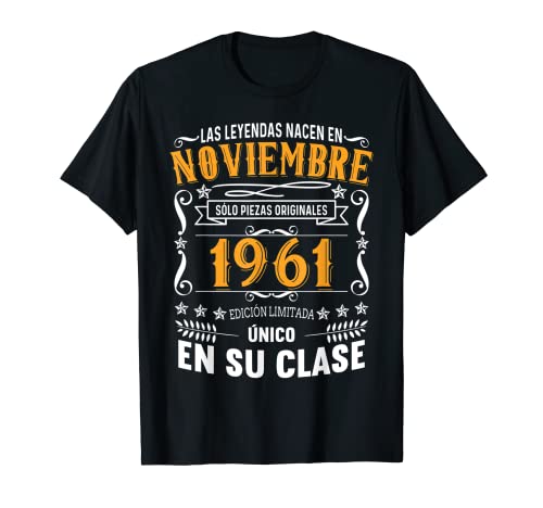 Consigue ahora 61 Años Cumpleaños Hombre Las Leyendas Nacen Navidad Noviembre 1961 Camiseta Ofertas 2025 | regaloscumple.com