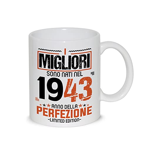 Comprar Taza Ideas para regalar desayuno con leche té con diseño gráfico - Los mejores nacidos en 1943 año la perfección - idea regalo Cumpleaños Navidad papá abuelo hermano tío amigo Ofertas 2024 | regaloscumple.com