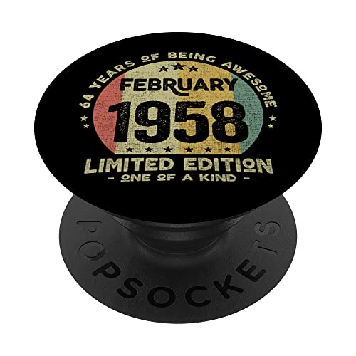 Comprar Regalo 64 años Cumpleaños Hombre Mujer - Febrero Catálogo 1958 PopSockets PopGrip Intercambiable Rebajas 2025 | regaloscumple.com
