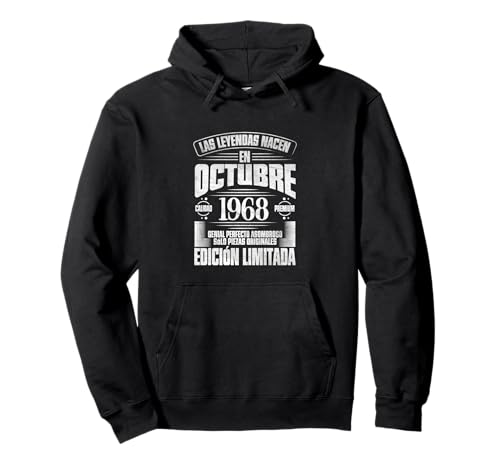 Consigue ahora Las Leyendas nacen en Octubre 1968 - 55 Años Cumpleaños Sudadera Cumpleaños con Capucha Top Precio 2025 | regaloscumple.com