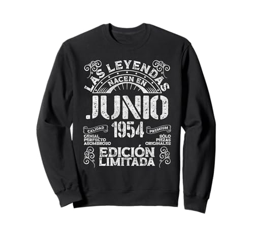 Consigue ahora Las Leyendas Nacen En Promoción Junio 1954 71 Años Cumpleaños Sudadera Rebajas 2025 | regaloscumple.com