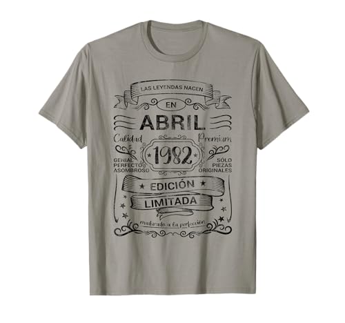 Comprar Leyendas Abril 1982 Catálogo Cumpleaños Hombre Mujer Camiseta Rebajas 2025 | regaloscumple.com