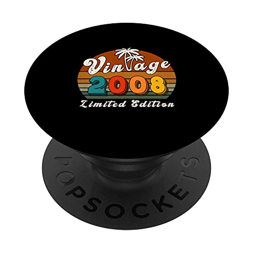 Comprar Regalo cumpleaños vintage 2008 para hombres y mujeres palma retro 15 años PopSockets PopGrip Regalos Intercambiable Rebajas 2024 | regaloscumple.com
