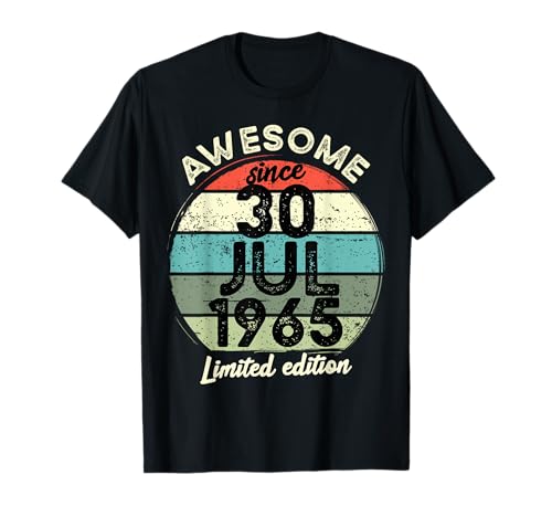 Consigue ahora 30 julio 1965 60 cumpleaños 60 años 2025 Cumpleaños Camiseta Regalos Ofertas 2025 | regaloscumple.com