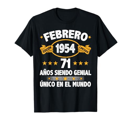 Comprar Febrero 1954 Cumpleaños 71 Años Hombre Cumpleaños Regalo Febrero 1954 Camiseta Top Precio 2024 | regaloscumple.com