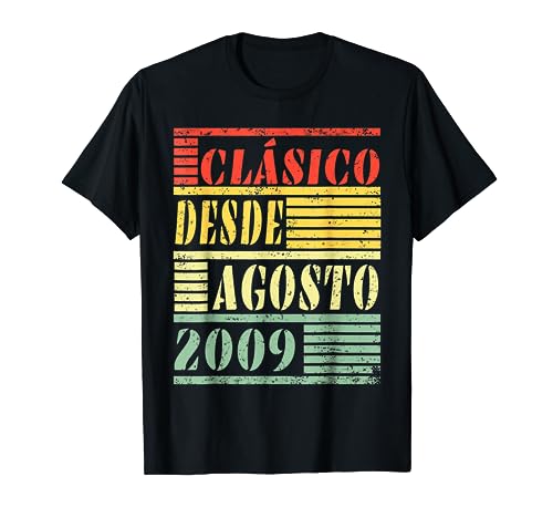 Comprar 14 Años Cumpleaños 2009 Ideas para regalar Niño 14 Años Agosto Clásico Camiseta Rebajas 2024 | regaloscumple.com