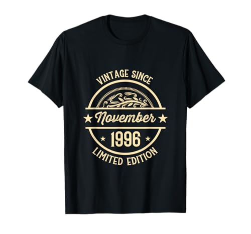 Consigue Ideas para regalar ahora Vintage cumpleaños desde noviembre 1996 Camiseta Rebajas 2024 | regaloscumple.com