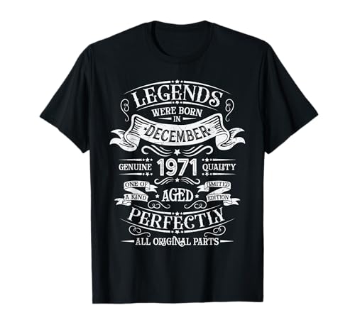 Comprar Leyendas nacieron en diciembre 1971 regalo cumpleaños Camiseta Promoción Ofertas 2024 | regaloscumple.com