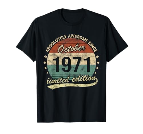 Comprar Absolutamente fantástico desde octubre 1971 Navidad cumpleaños retro Camiseta Rebajas 2025 | regaloscumple.com