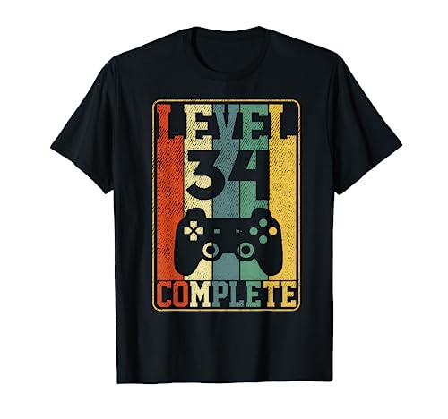 Comprar 34 Cumpleaños Regalo Para Hombres 34 Años level Navidad 34 complete Camiseta Ofertas 2025 | regaloscumple.com