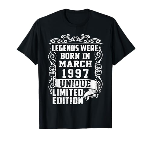 Consigue ahora Cumpleaños Marzo 1997 Edición Limitada Navidad Regalo March 1997 Camiseta Ofertas 2025 | regaloscumple.com