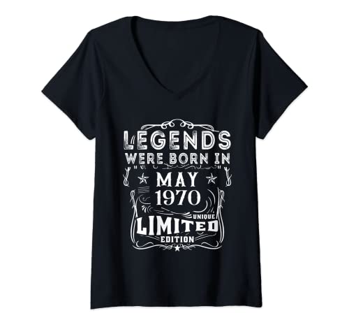 Consigue ahora Cumpleaños Mujer Cumpleaños Mayo 1970 Edición Limitada Regalo Legend May Camiseta Cuello V Top Precio 2023 | regaloscumple.com