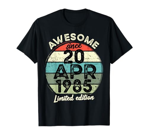 Comprar 20 Abril 1985 Ideas para regalar 40 Cumpleaños 40 años 2025 Cumpleaños Camiseta Ofertas 2025 | regaloscumple.com