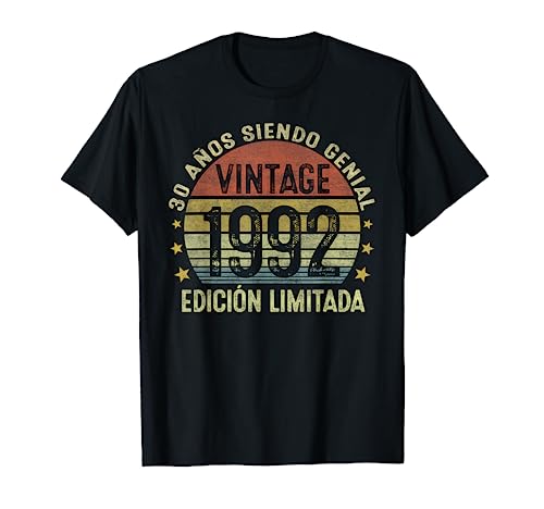 Comprar 30 Años Cumpleaños Regalo Hombre Mujer Vintage Hecho En Ideas para regalar 1992 Camiseta Rebajas 2024 | regaloscumple.com